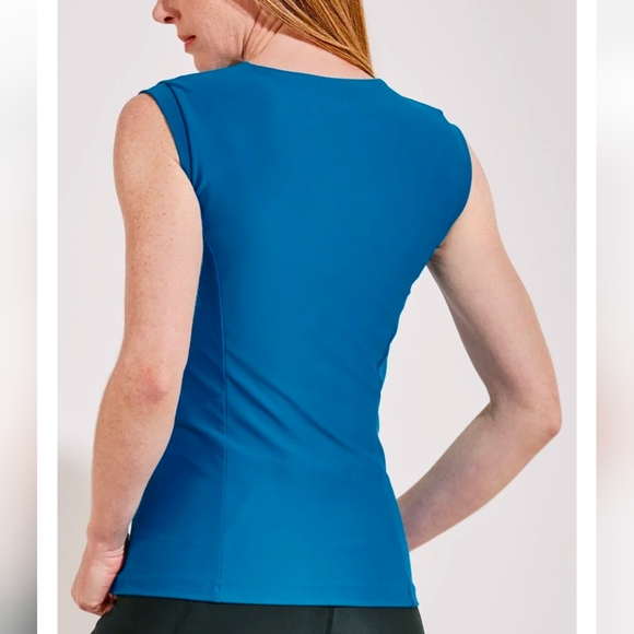 💙 Coolibar Kaylana Tank Top UPF 50+, Size Small in blue 💙 - Picture 2 of 12